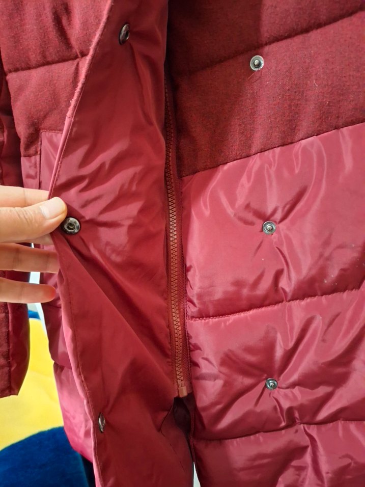 Bordo Kürklü Kadın Kışlık Mont - Görsel 5