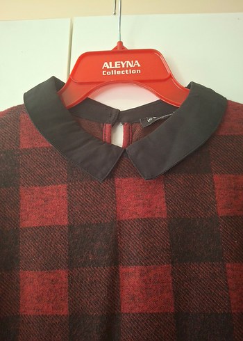 Kırmızı Kareli Uzun KolluTunik - Görsel 3