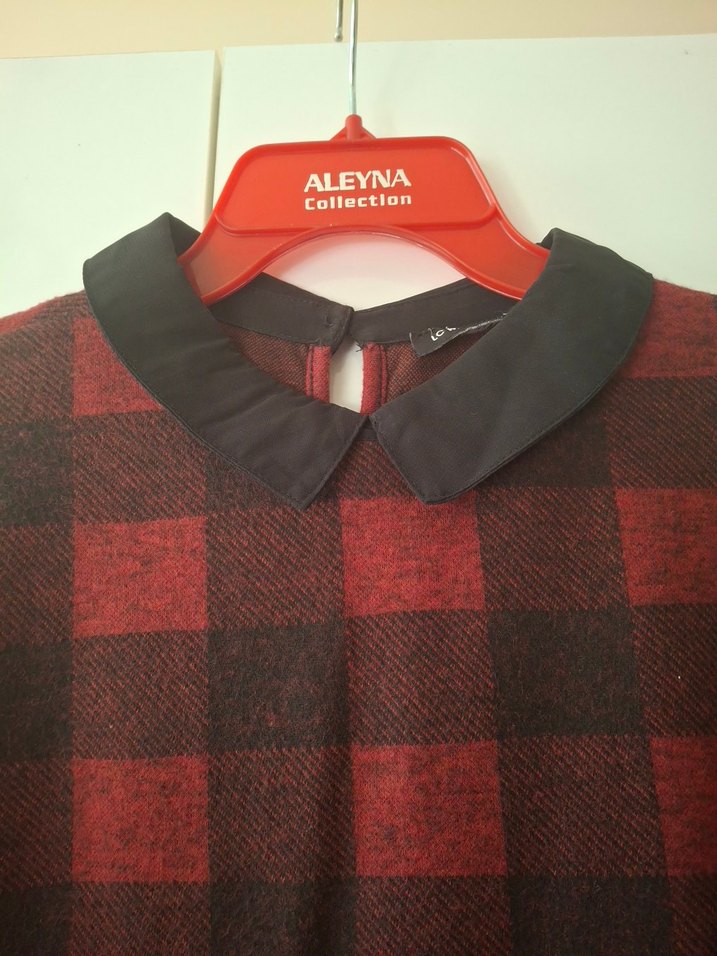 Kırmızı Kareli Uzun KolluTunik - Görsel 3