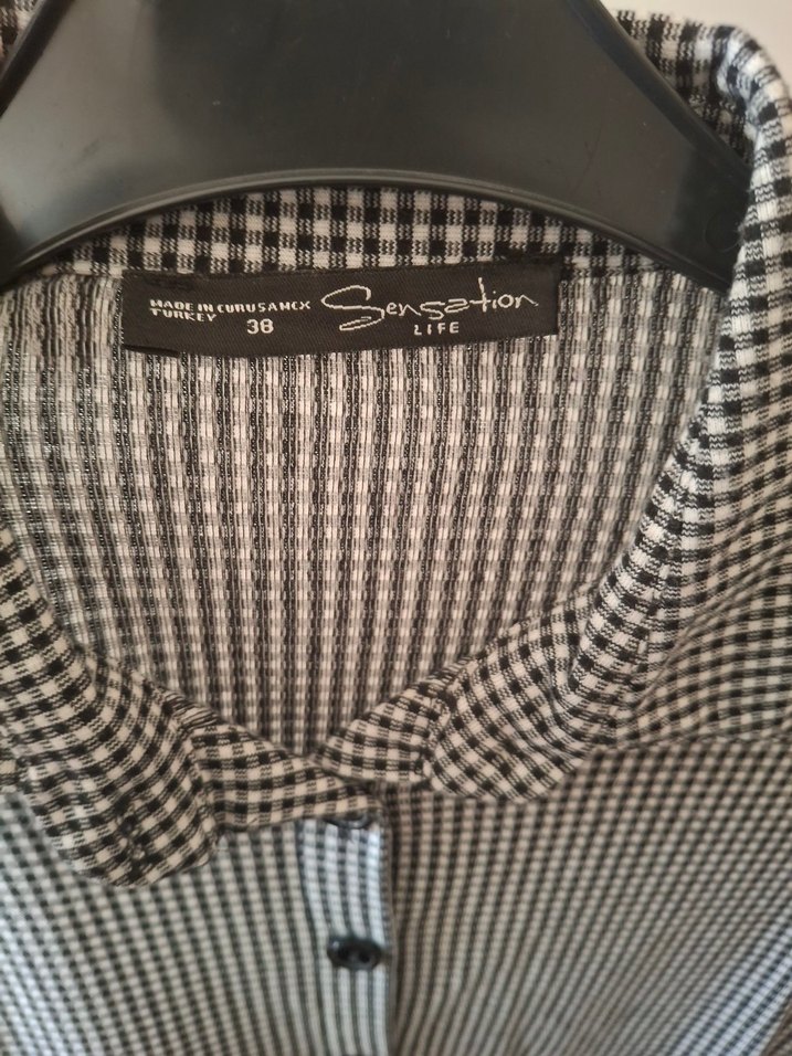 Gri Ekose Midi Kadın Gömlek - Görsel 3