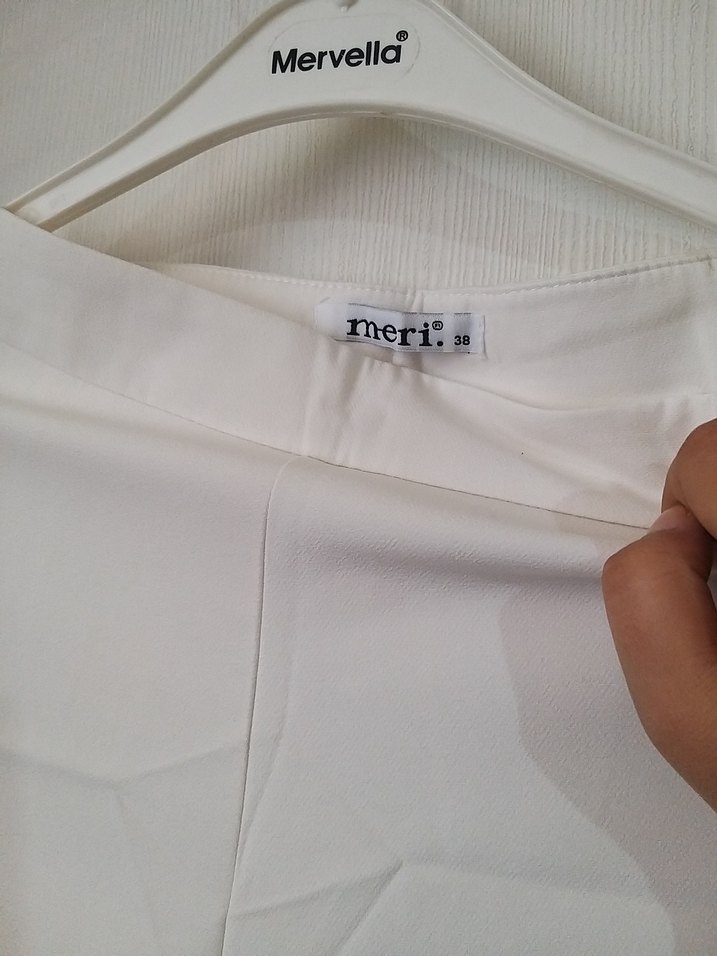 Beyaz Kadın Kumaş Pantolon - Görsel 2