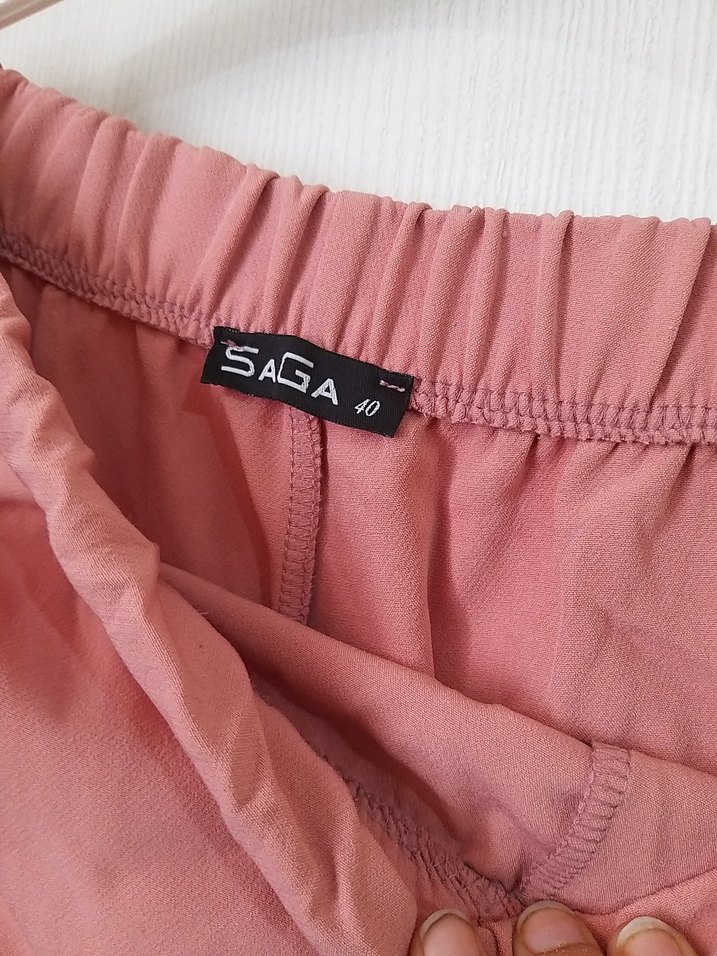 Bol  paça kumaş pantolon - Görsel 4