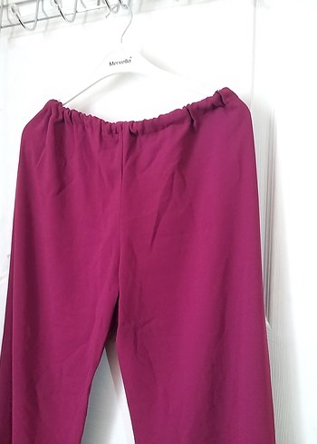 Kadın bol paça Kumaş Pantolon - Görsel 2