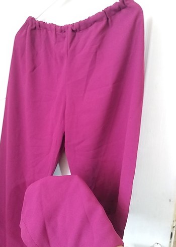 Kadın bol paça Kumaş Pantolon - Görsel 3