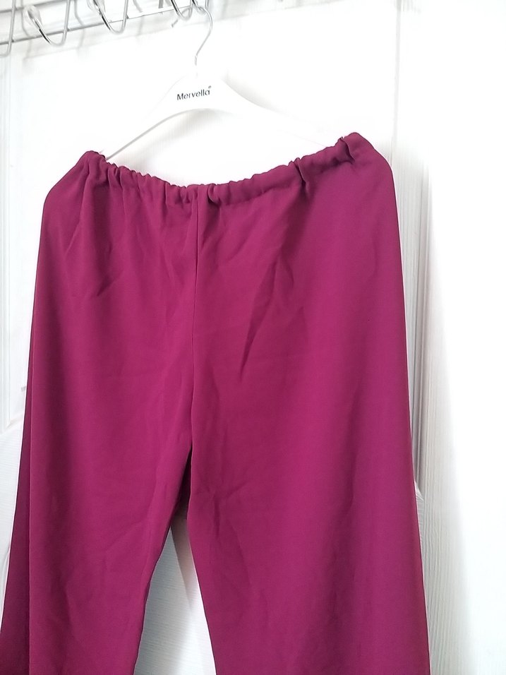 Kadın bol paça Kumaş Pantolon - Görsel 2