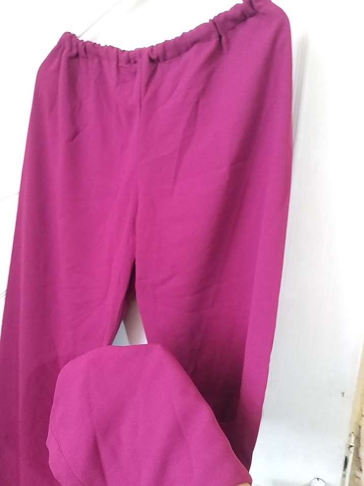 Kadın bol paça Kumaş Pantolon - Görsel 3