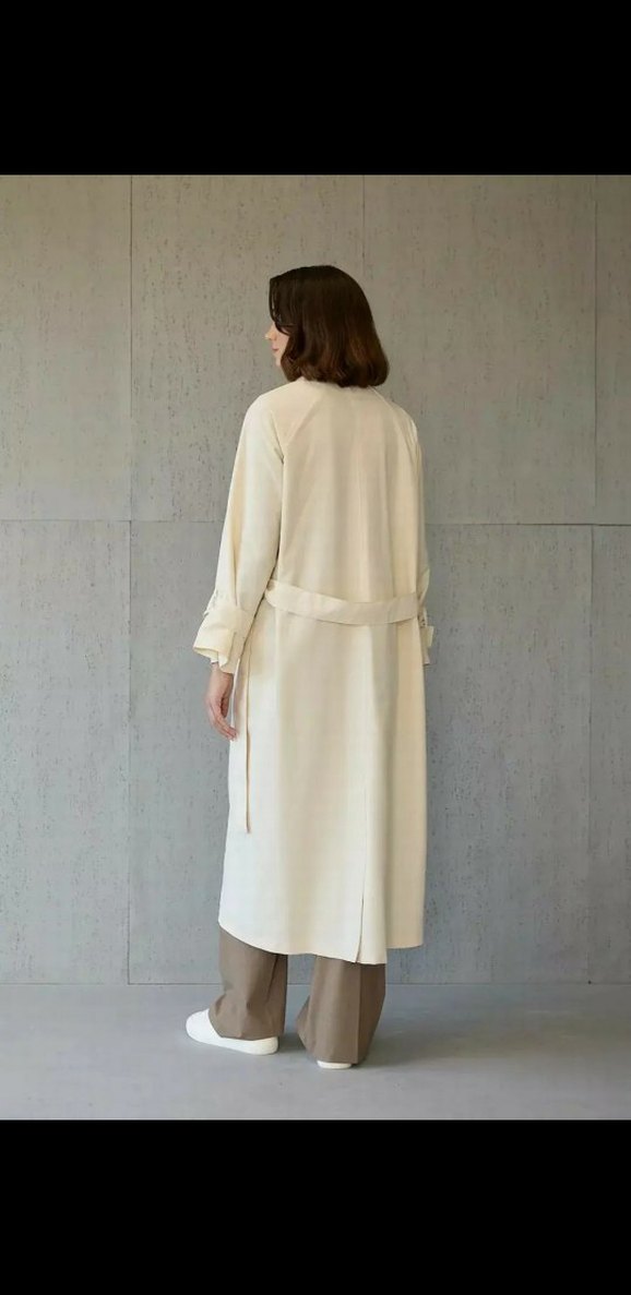 Bej Düğmeli Midi Kadın Trençkot - Görsel 2