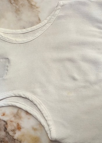 Sagaza Madrid SAGAZA Beyaz Yüksek Yakalı Crop Top