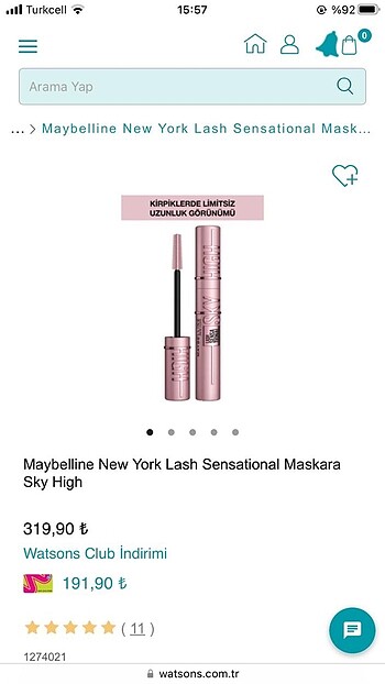 Maybelline sky high rimel