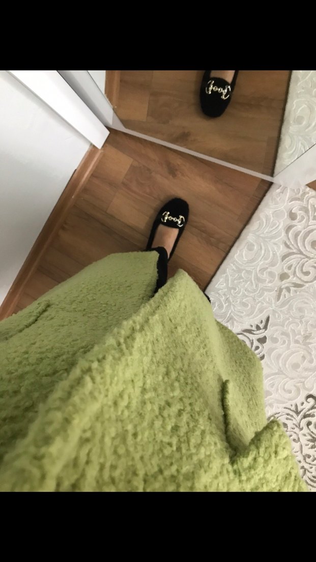 Yeşil Peluş Midi Kadın Kaban - Görsel 3