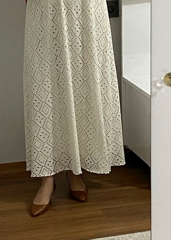 Kırık beyaz Dantel Detaylı - Görsel 3