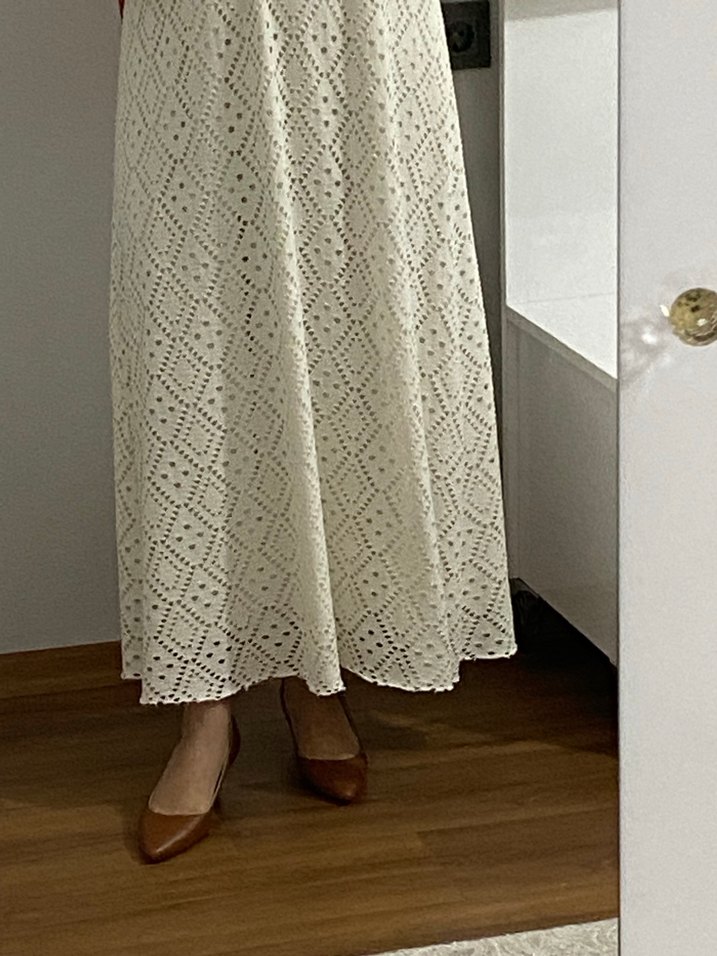 Kırık beyaz Dantel Detaylı - Görsel 3
