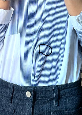 Düğmeli Denim Kadın Gömlek - Görsel 3