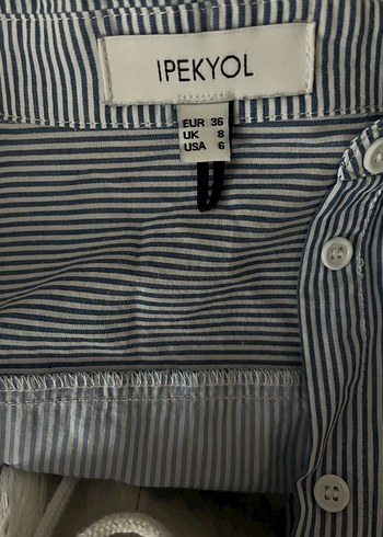 Düğmeli Denim Kadın Gömlek - Görsel 7