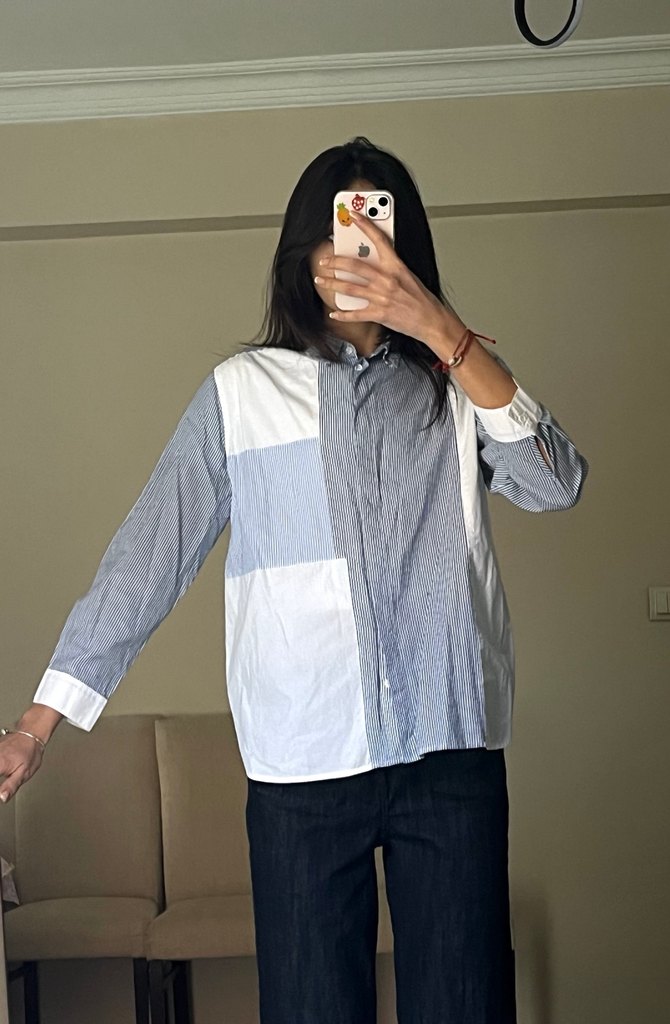 Düğmeli Denim Kadın Gömlek - Görsel 2