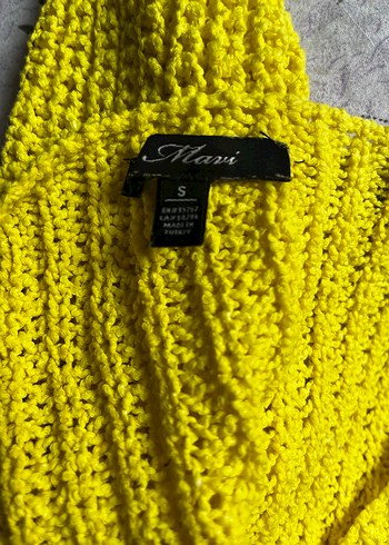 Sarı Kısa Örgü Kadın Kazak - Görsel 5