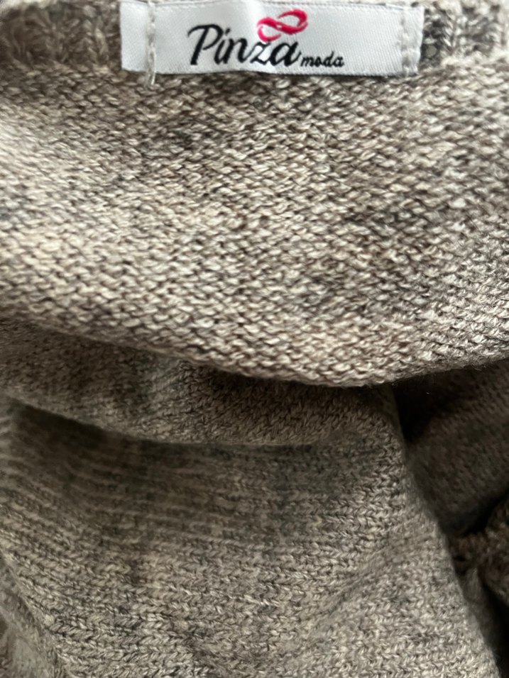 Gri V Yaka Örgü Kadın Kazak - Görsel 5