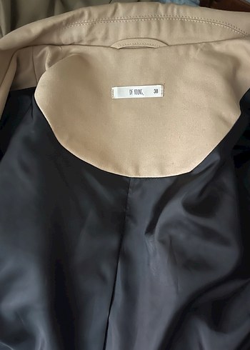 Bej Düğmeli Midi Kadın Blazer Ceket - Görsel 4