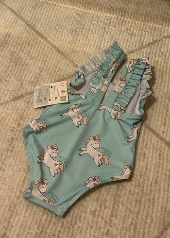 Turkuaz Baskılı Kız Çocuk Mayo - Görsel 2