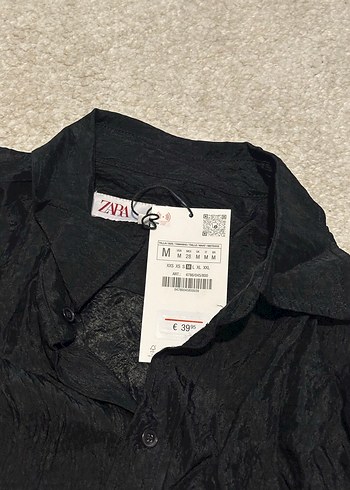 Siyah Keten Uzun Kollu Salaş Gömlek - Görsel 3