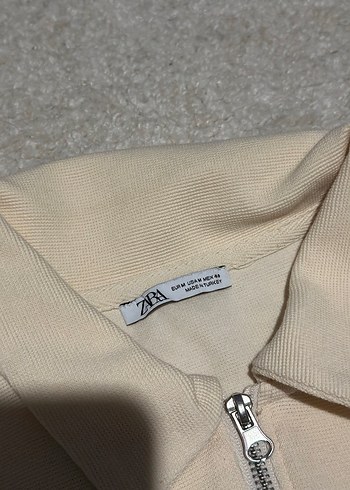 Limon Sarısı Fermuarlı polo yaka tişört - Görsel 3