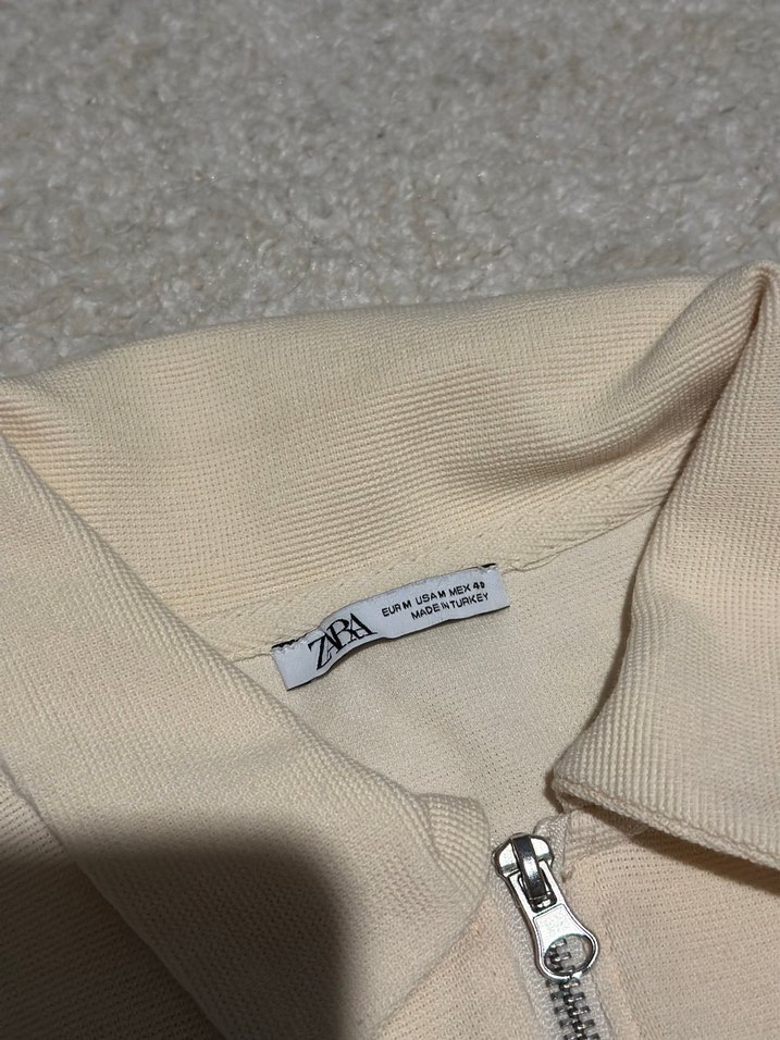 Limon Sarısı Fermuarlı polo yaka tişört - Görsel 3