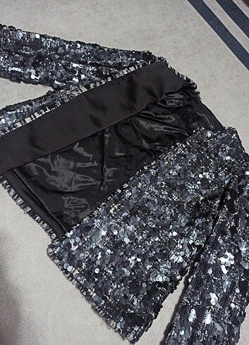 xs Beden Pullu payetli blazer ceket