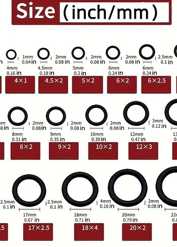 225 Parça Sentetik Kauçuk O-Ring Seti Tesisat