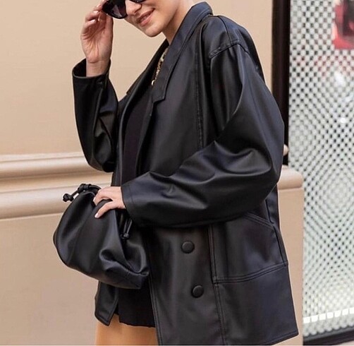 Oversize deri ceket