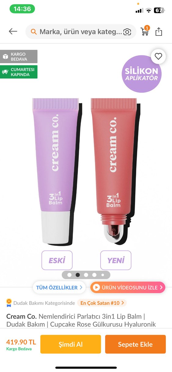 Cream Co cupcake lip gloss - Görsel 2