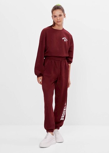 Bershka bordo jogger - Görsel 3