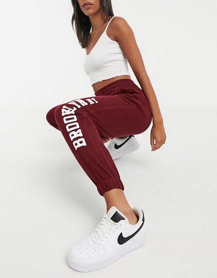 Bershka bordo jogger - Görsel 4