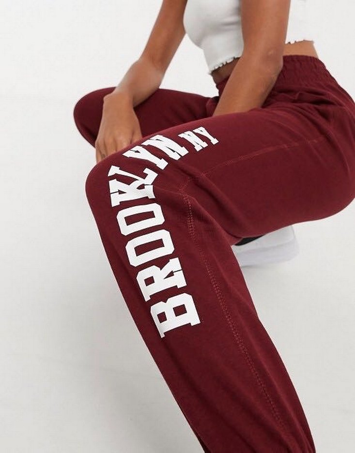 Bershka bordo jogger - Görsel 2
