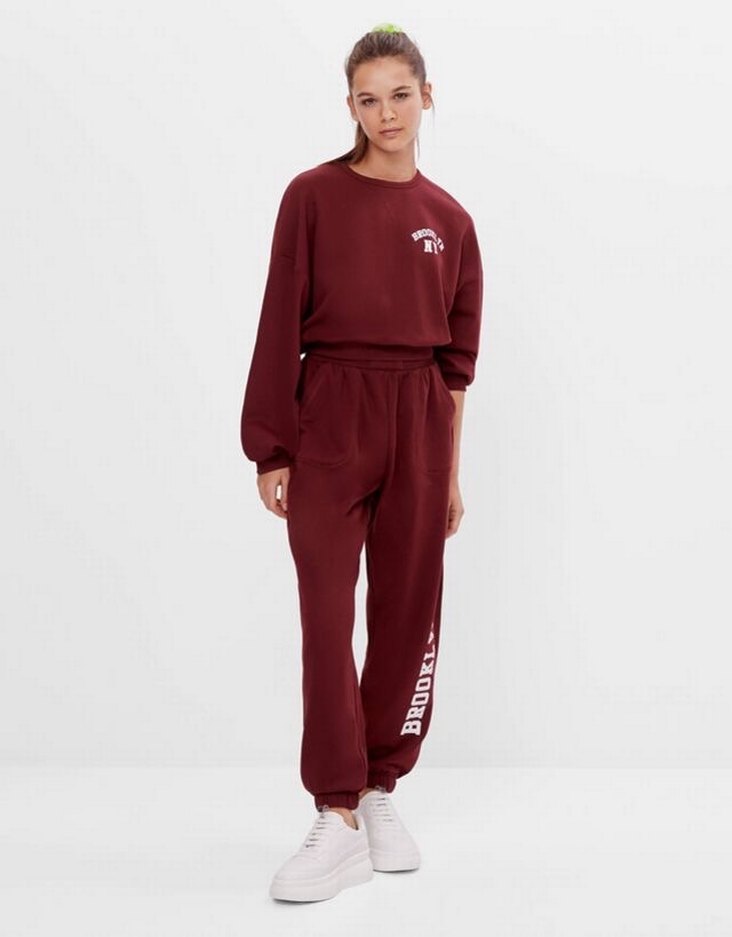 Bershka bordo jogger - Görsel 3