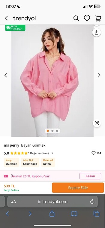 m Beden pembe Renk Oversize pembe gömlek