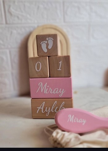 Pastel Pembe Ahşap Blok