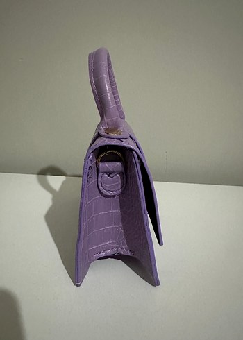 Mor Deri Yılan Desenli Kadın Çanta - Görsel 4