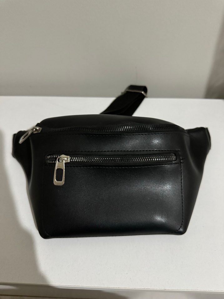 Zincir Detaylı Siyah Deri Kadın Çapraz Çanta - Görsel 4