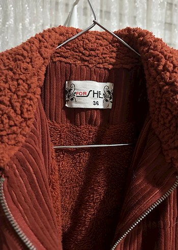 Bordo Kadife Kadın Ceket Düğmeli - Görsel 4