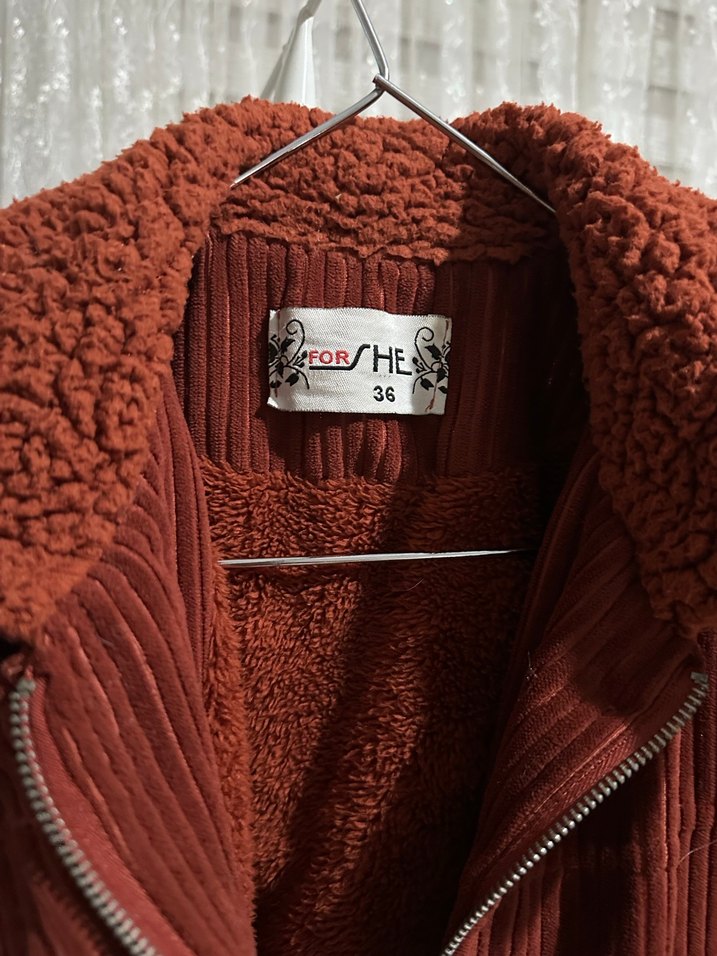 Bordo Kadife Kadın Ceket Düğmeli - Görsel 4