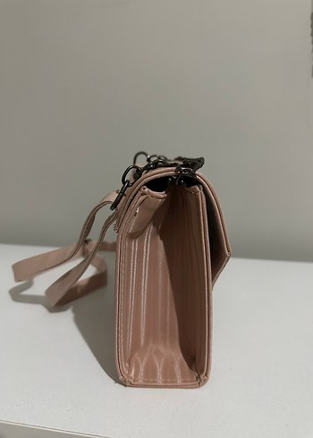 Pembe Çizgili Kadın Omuz Çantası - Görsel 3