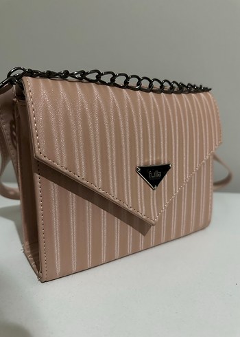 Pembe Çizgili Kadın Omuz Çantası - Görsel 2