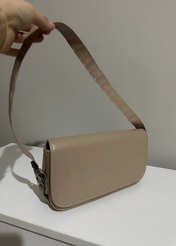 Bej Deri Kemerli Kadın Çanta - Görsel 2