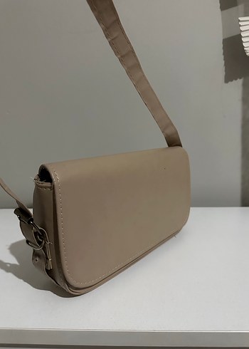 Bej Deri Kemerli Kadın Çanta - Görsel 3