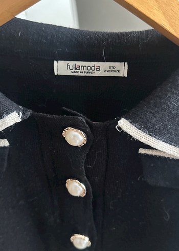 Düğmeli Siyah Midi Triko etek bluz takım - Görsel 6