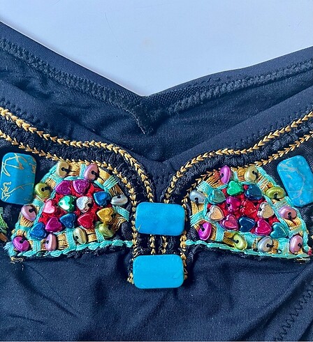 Tasarımcı Siyah boncuklu bikini