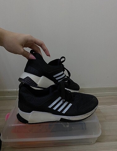 38 Beden Siyah sneaker spor ayakkabı