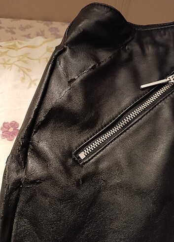 H&M SİYAH DERİ ETEK  - Görsel 5