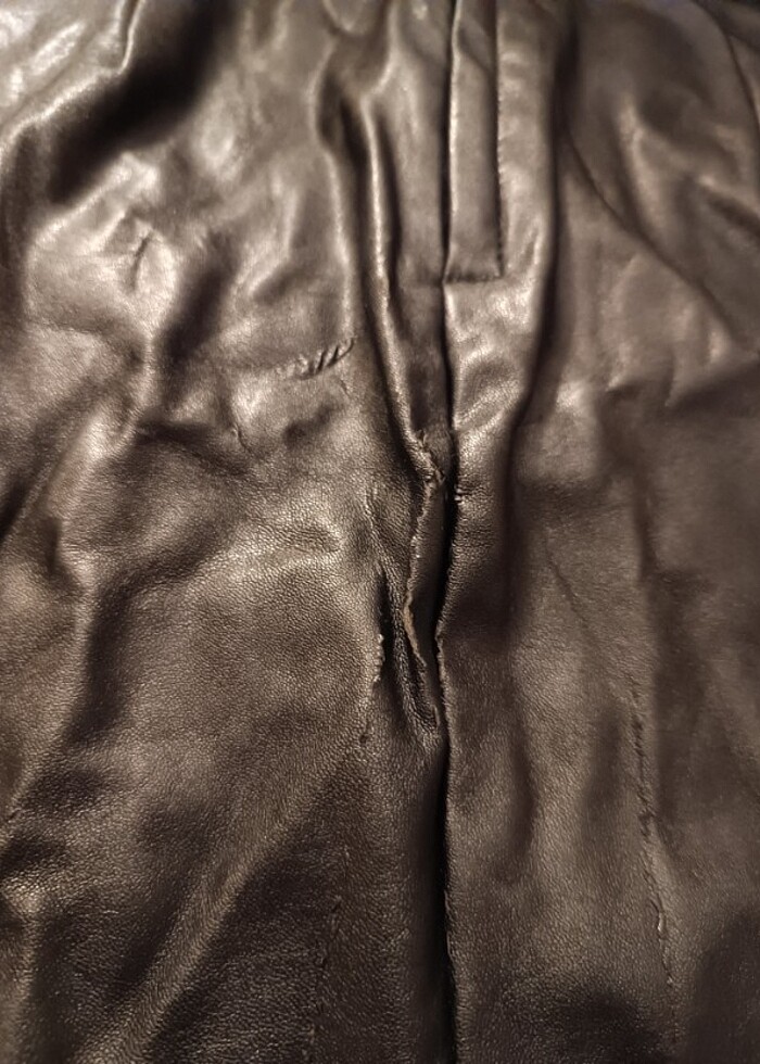 H&M SİYAH DERİ ETEK  - Görsel 2