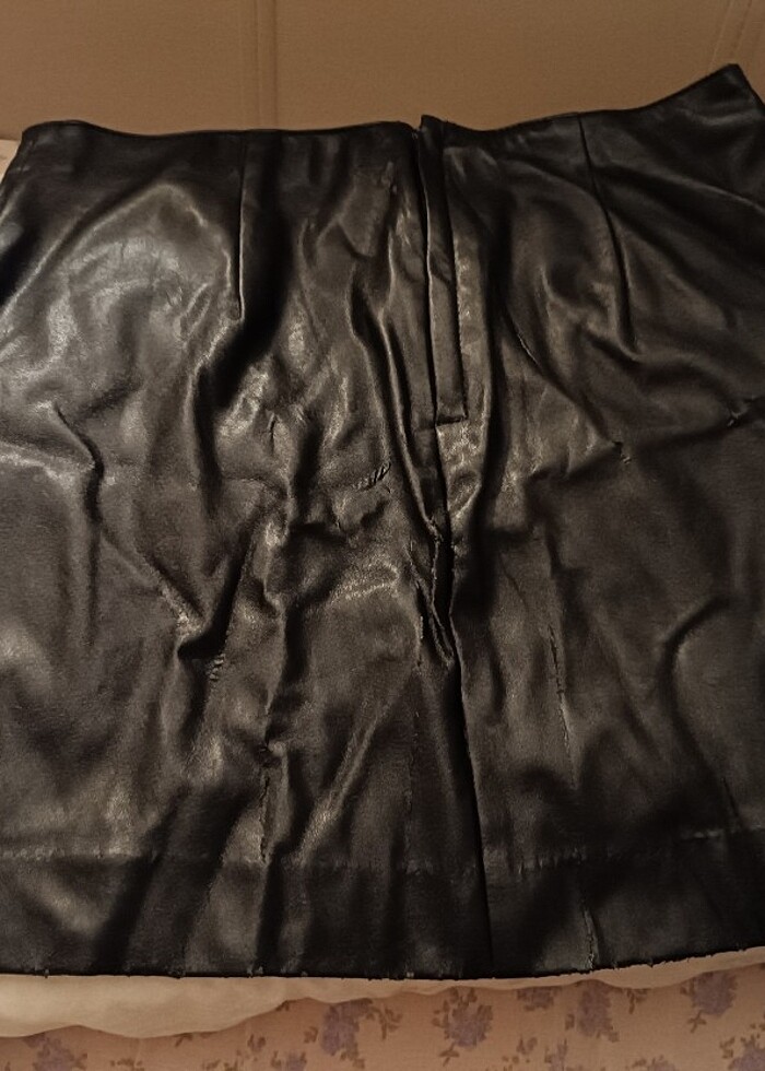 H&M SİYAH DERİ ETEK  - Görsel 3